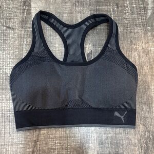 Puma Women's Gray and Black Sports Bra